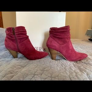 Burgundy booties